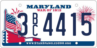 MD license plate 3BC4415