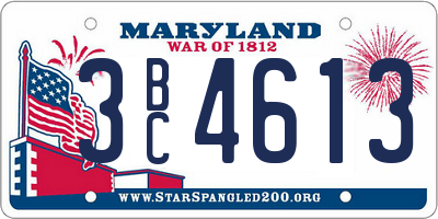 MD license plate 3BC4613