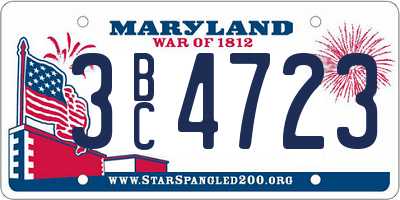 MD license plate 3BC4723