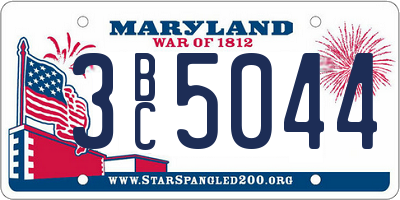 MD license plate 3BC5044