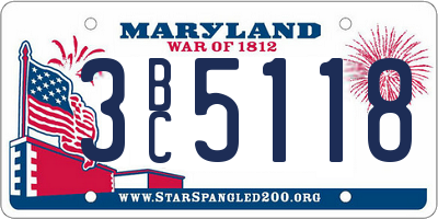MD license plate 3BC5118