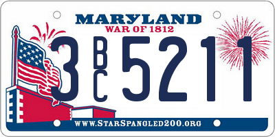 MD license plate 3BC5211