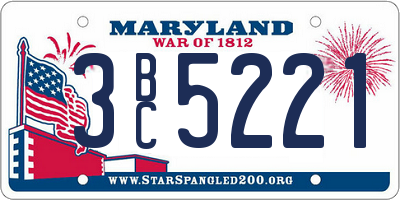 MD license plate 3BC5221