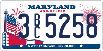 MD license plate 3BC5258