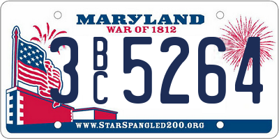 MD license plate 3BC5264