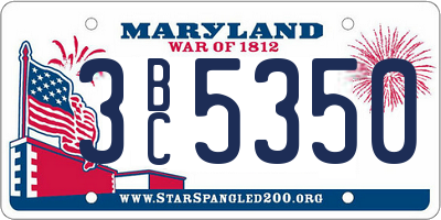 MD license plate 3BC5350