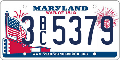 MD license plate 3BC5379