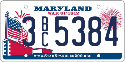 MD license plate 3BC5384