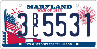 MD license plate 3BC5531