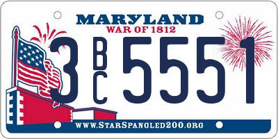 MD license plate 3BC5551