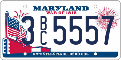 MD license plate 3BC5557