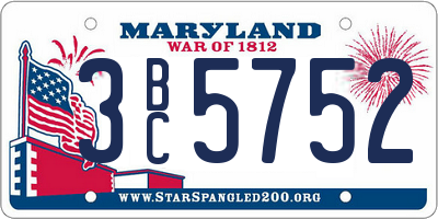 MD license plate 3BC5752