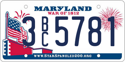 MD license plate 3BC5781