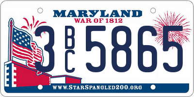 MD license plate 3BC5865