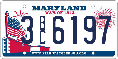 MD license plate 3BC6197