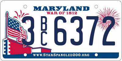 MD license plate 3BC6372