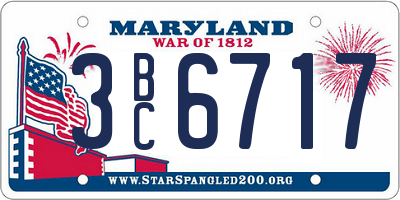 MD license plate 3BC6717