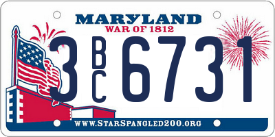 MD license plate 3BC6731