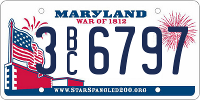 MD license plate 3BC6797