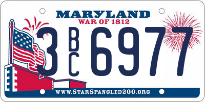 MD license plate 3BC6977