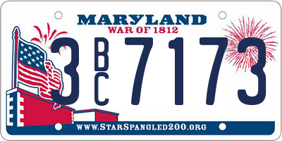 MD license plate 3BC7173
