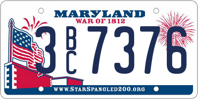 MD license plate 3BC7376