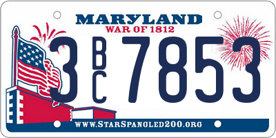 MD license plate 3BC7853
