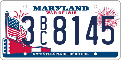 MD license plate 3BC8145