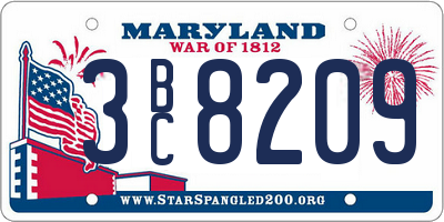 MD license plate 3BC8209