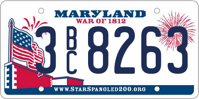 MD license plate 3BC8263