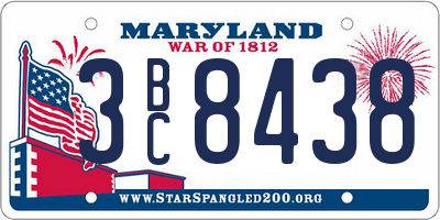 MD license plate 3BC8438