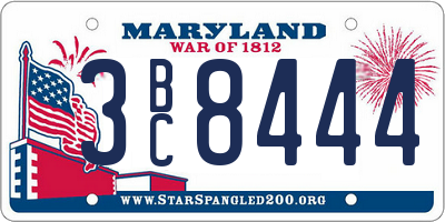 MD license plate 3BC8444