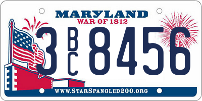 MD license plate 3BC8456