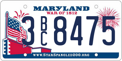 MD license plate 3BC8475