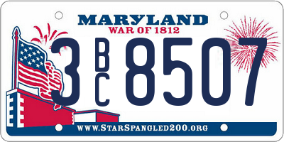 MD license plate 3BC8507