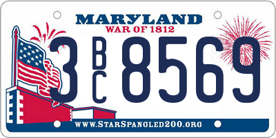 MD license plate 3BC8569
