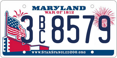 MD license plate 3BC8579