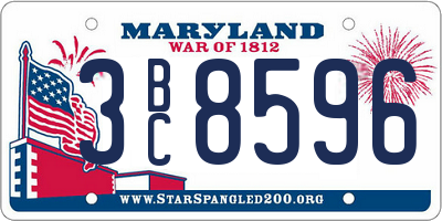 MD license plate 3BC8596