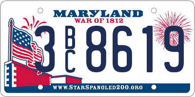 MD license plate 3BC8619