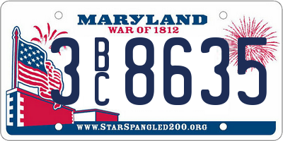 MD license plate 3BC8635