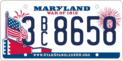 MD license plate 3BC8658