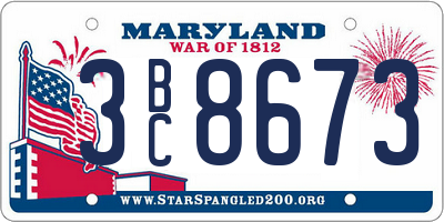MD license plate 3BC8673