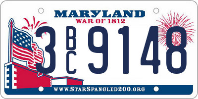 MD license plate 3BC9148