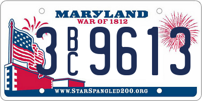 MD license plate 3BC9613
