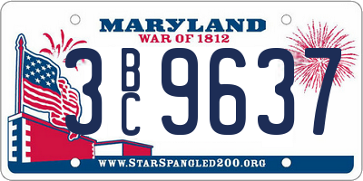 MD license plate 3BC9637