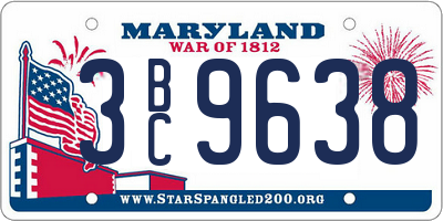 MD license plate 3BC9638
