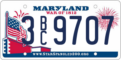 MD license plate 3BC9707