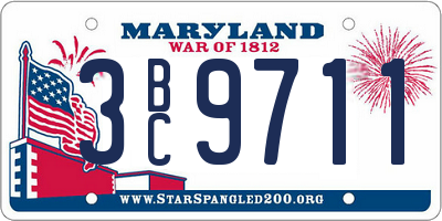 MD license plate 3BC9711