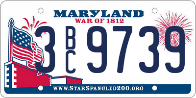 MD license plate 3BC9739