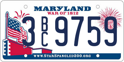 MD license plate 3BC9759